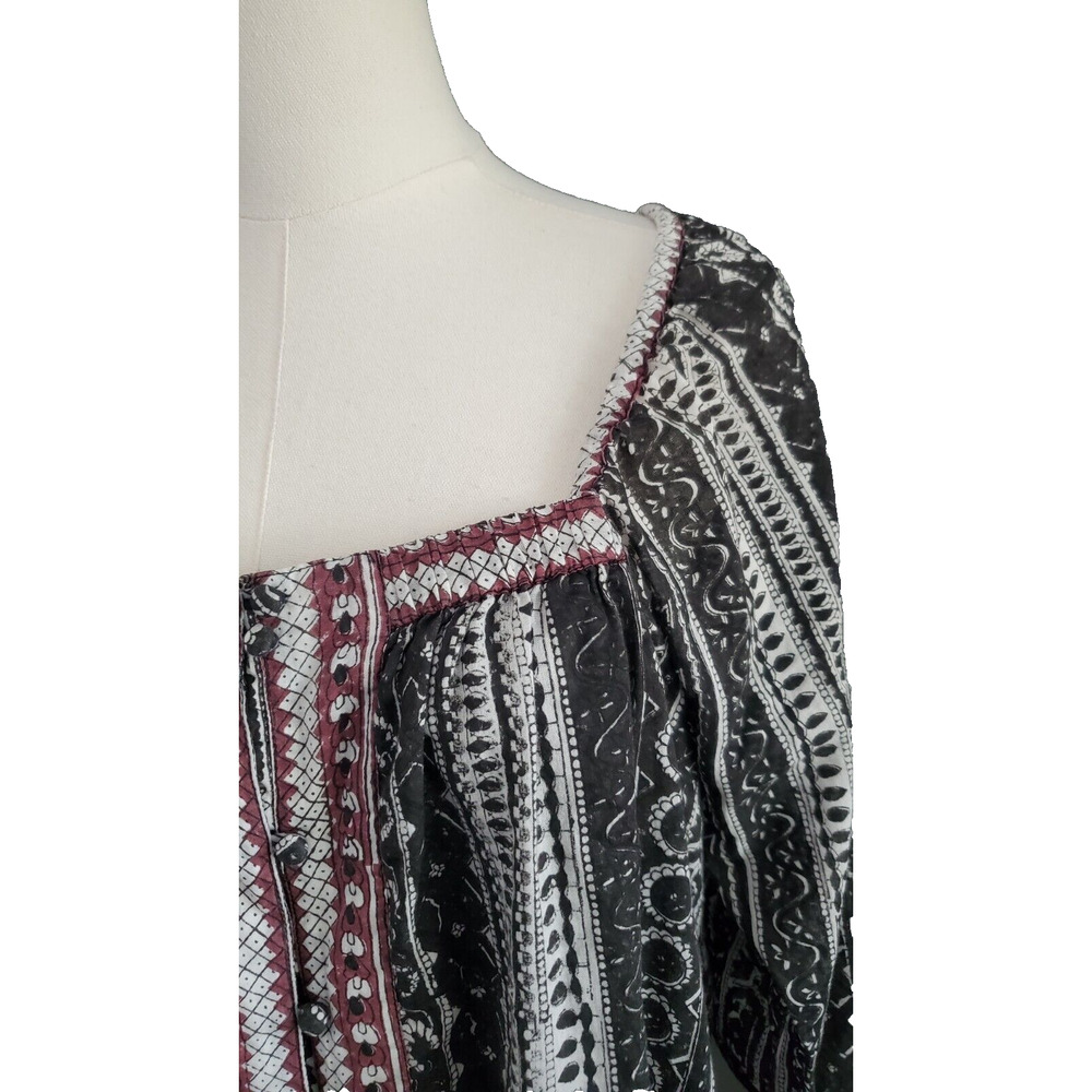 CLEOBELLA Printed Cottage-Core Lightweight-Cotton Front Button Midi Dress Small - Picture 4 of 6